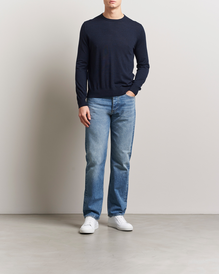 Hombres | Jerséis y prendas de punto | Tiger of Sweden | Connor Crew Neck Pullover Light Ink