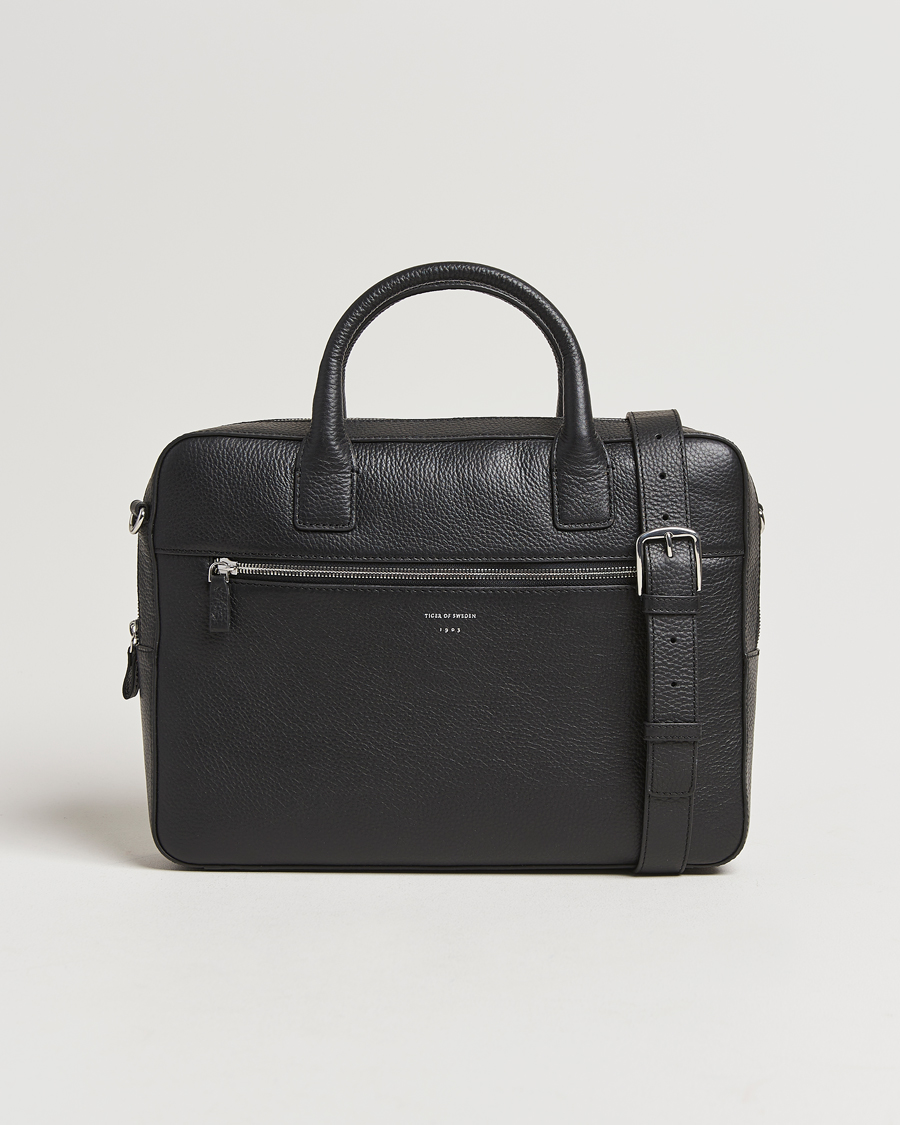 Hombres | Tiger of Sweden Beckholmen Leather Briefcase Black | Tiger of Sweden | Beckholmen Leather Briefcase Black