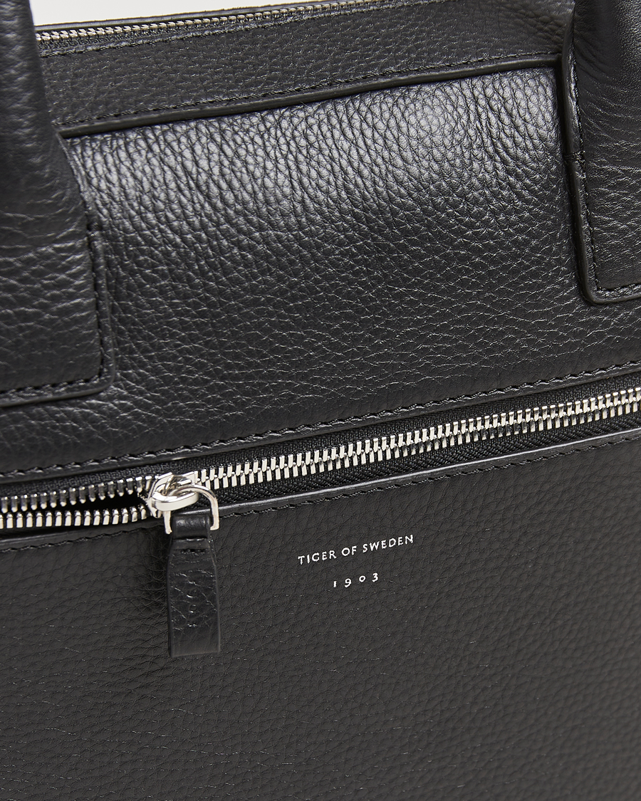 Hombres | Tiger of Sweden Beckholmen Leather Briefcase Black | Tiger of Sweden | Beckholmen Leather Briefcase Black