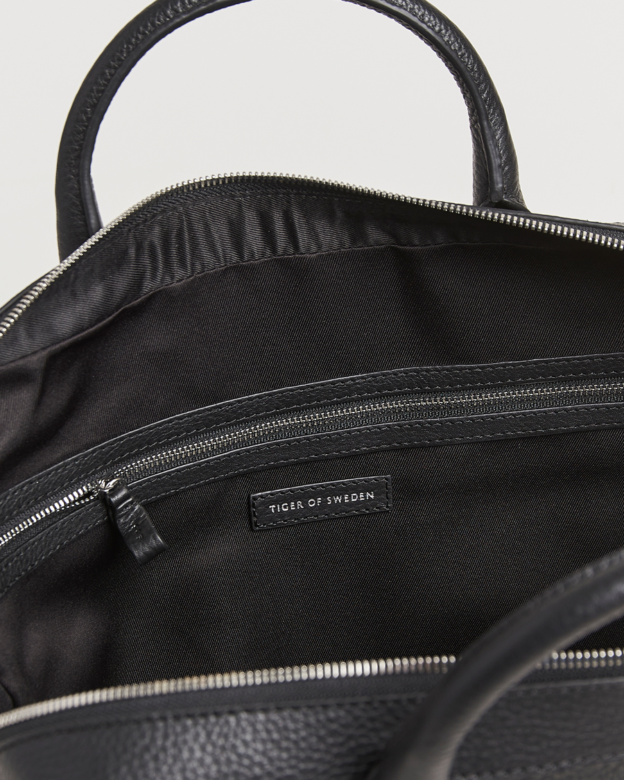 Hombres | Tiger of Sweden Beckholmen Leather Briefcase Black | Tiger of Sweden | Beckholmen Leather Briefcase Black