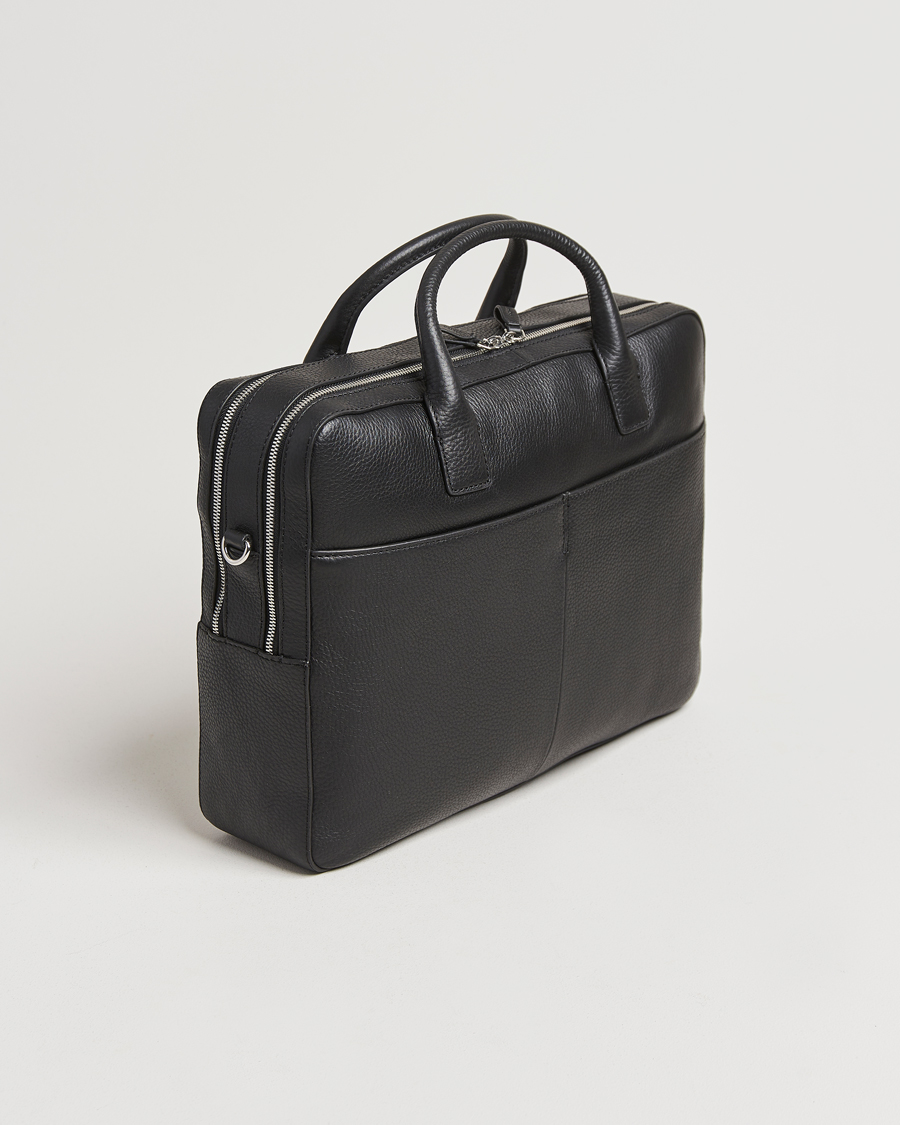 Hombres | Tiger of Sweden Beridare Double Zip Leather Briefcase Black | Tiger of Sweden | Beridare Double Zip Leather Briefcase Black