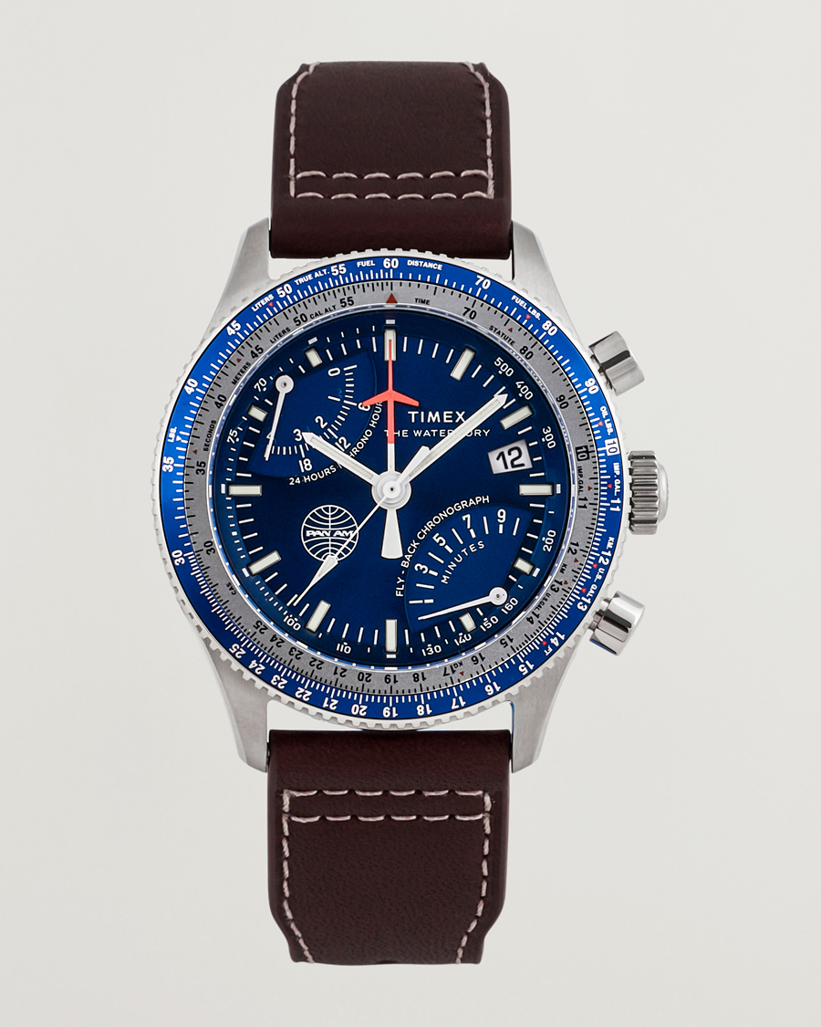 Hombres | Timex Pan Am Flyback Chronograph 43mm Blue Dial | Timex | Pan Am Flyback Chronograph 43mm Blue Dial