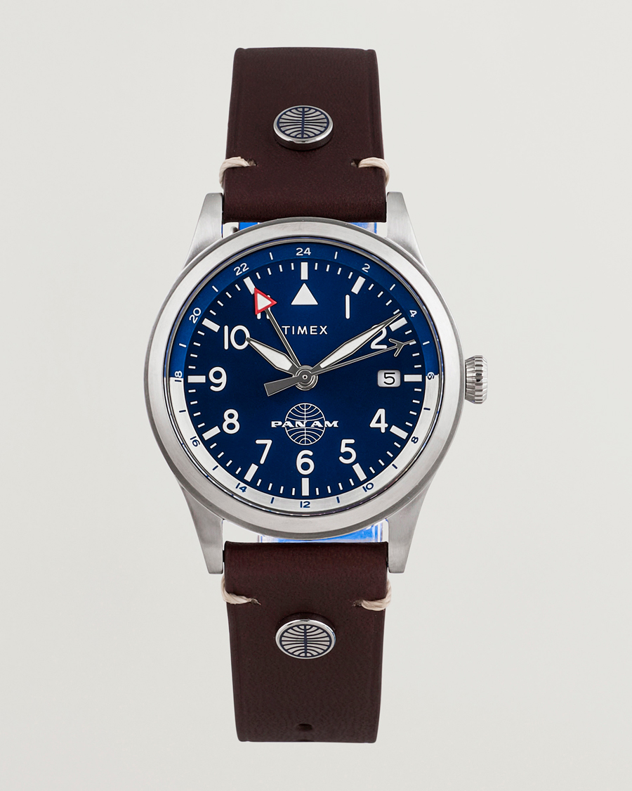 Hombres | Timex Pan Am GMT Stainless Steel 39mm Blue Dial | Timex | Pan Am GMT Stainless Steel 39mm Blue Dial
