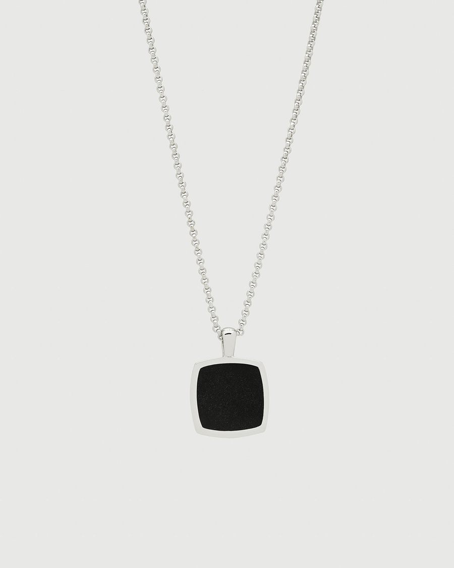 Hombres | Tom Wood Cushion Pendant Onyx Silver | Tom Wood | Cushion Pendant Onyx Silver