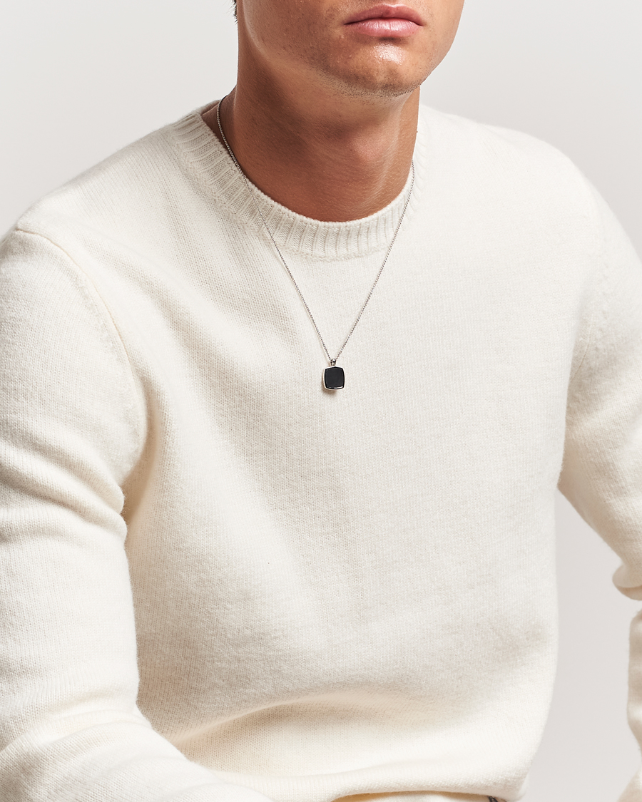 Hombres | Joyas | Tom Wood | Cushion Pendant Onyx Silver