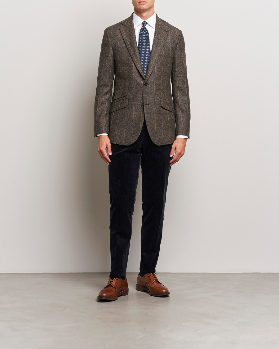 Hombres | Blazers | Walker Slater | Edward Lambswool Windowpane Blazer Brown