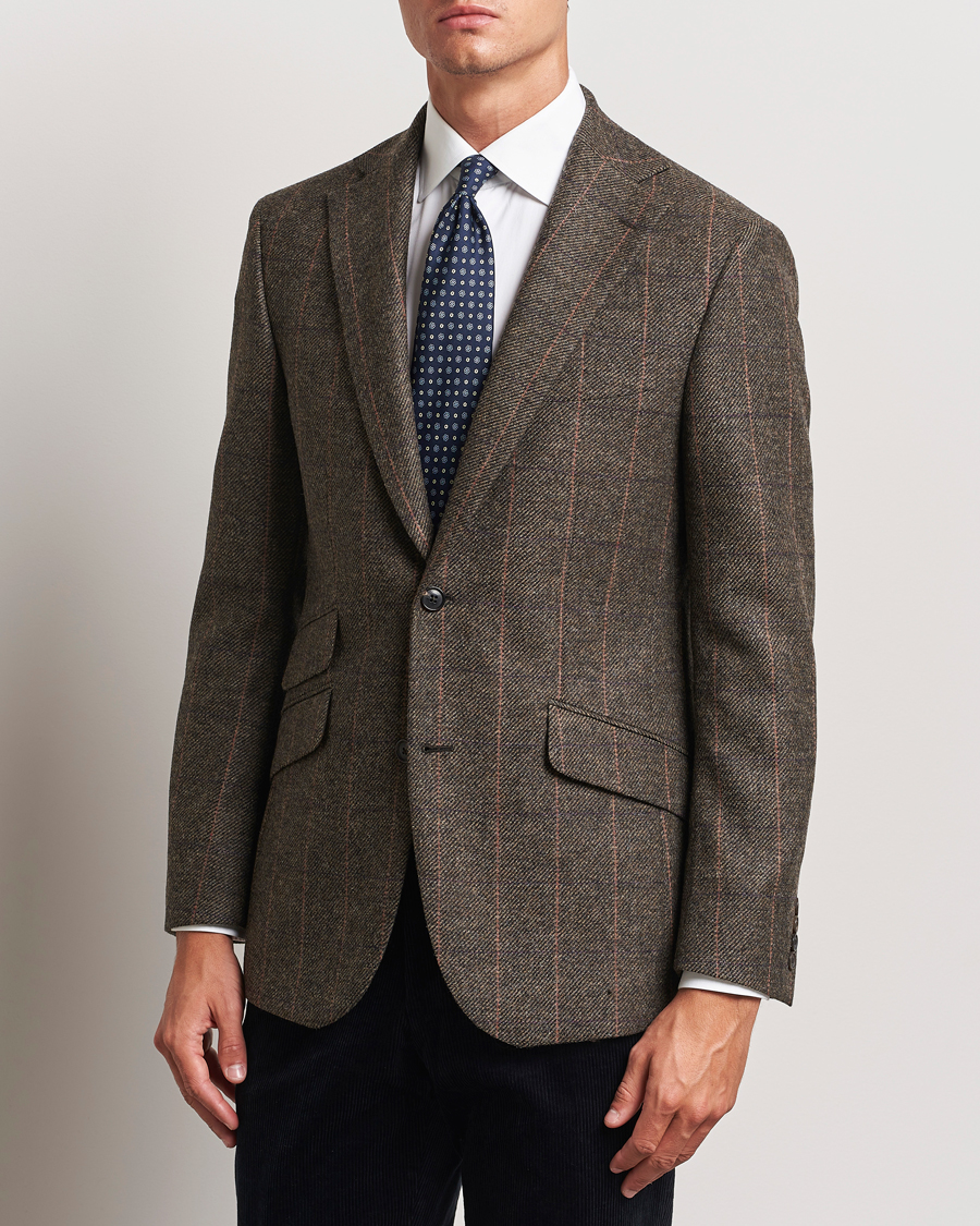 Hombres | Blazers | Walker Slater | Edward Lambswool Windowpane Blazer Brown