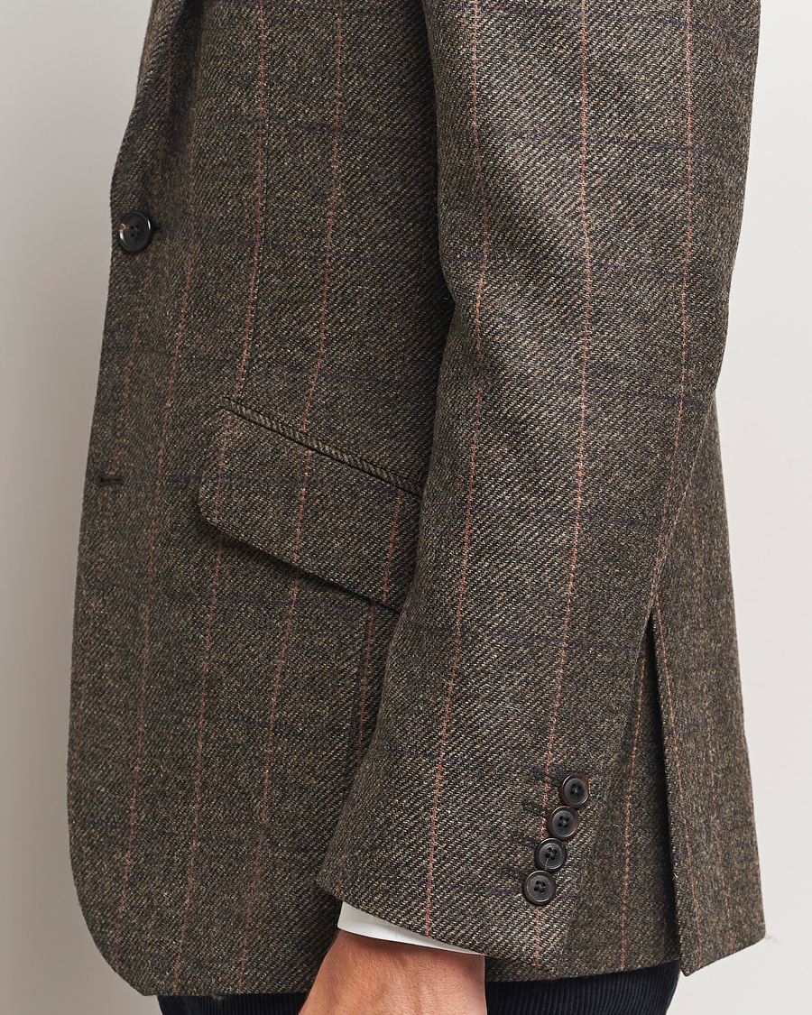 Hombres | Blazers | Walker Slater | Edward Lambswool Windowpane Blazer Brown