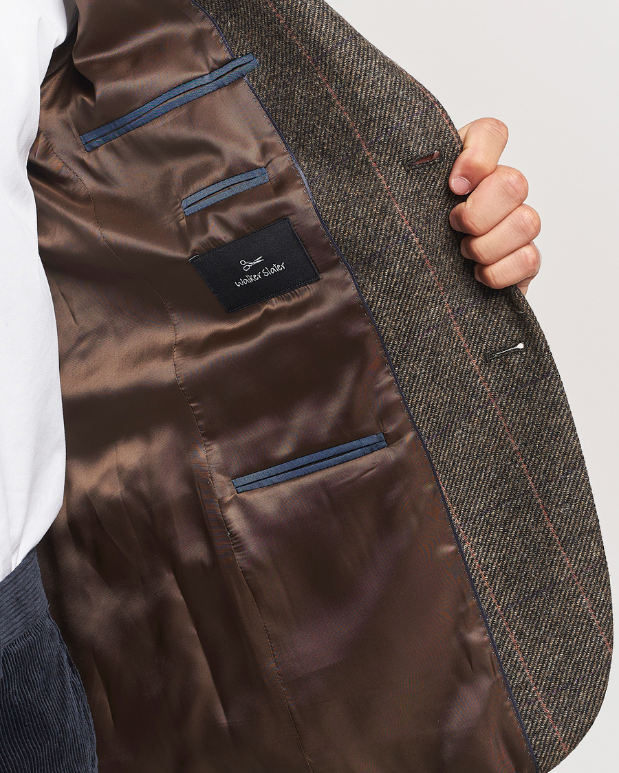 Hombres | Blazers | Walker Slater | Edward Lambswool Windowpane Blazer Brown