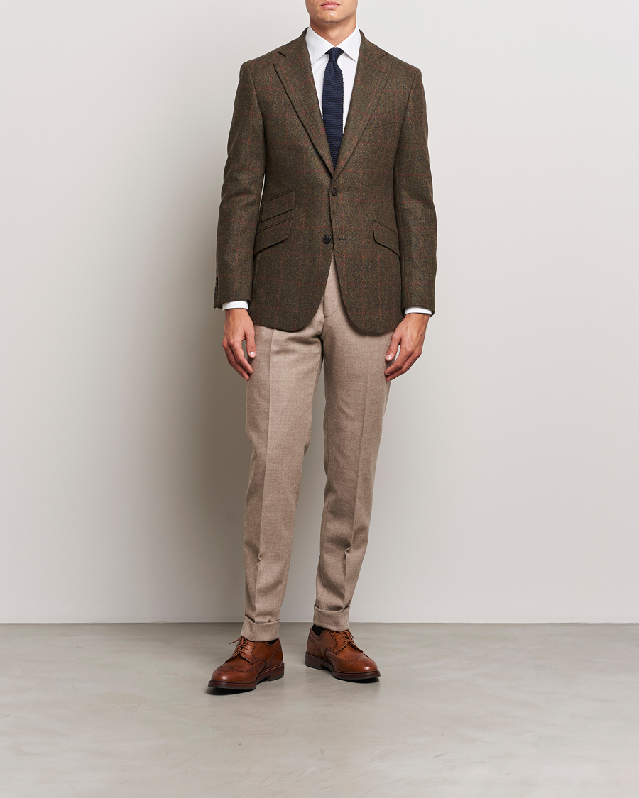 Hombres | Blazers | Walker Slater | Edward Lambswool Windowpane Blazer Green