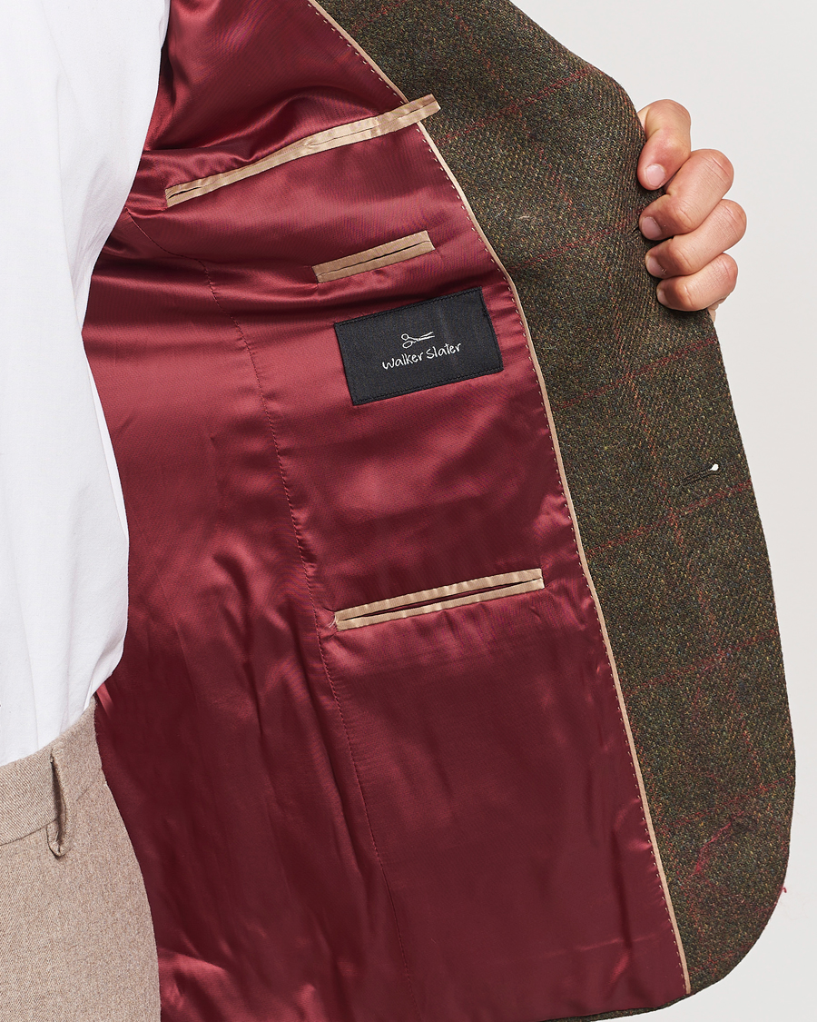 Hombres | Blazers | Walker Slater | Edward Lambswool Windowpane Blazer Green