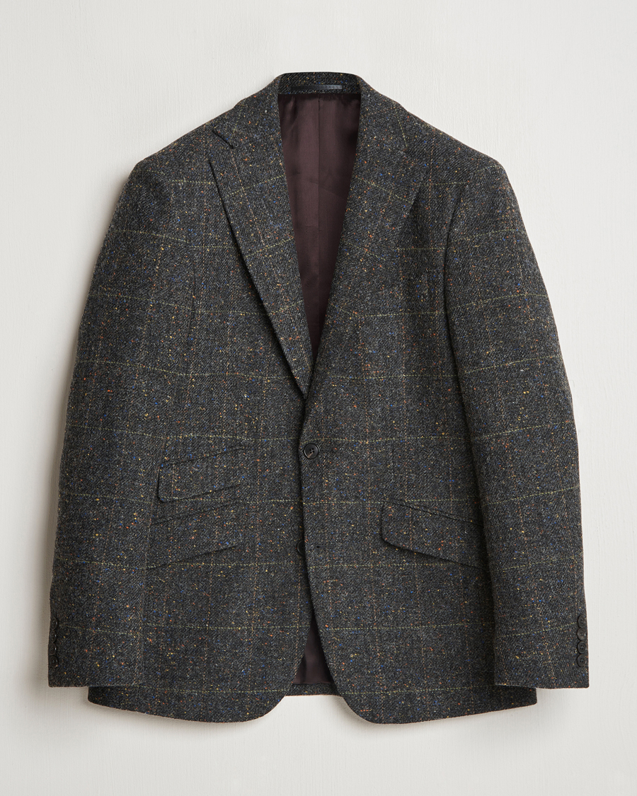 Hombres | Blazers | Walker Slater | Edward Wool Donegal Windowpane Blazer Dark Grey