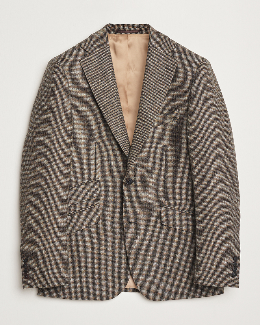 Hombres | Blazers | Walker Slater | Edward Lambswool Pepita Blazer Brown