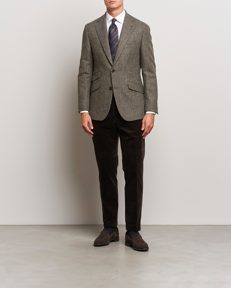 Hombres | Blazers | Walker Slater | Edward Lambswool Pepita Blazer Brown