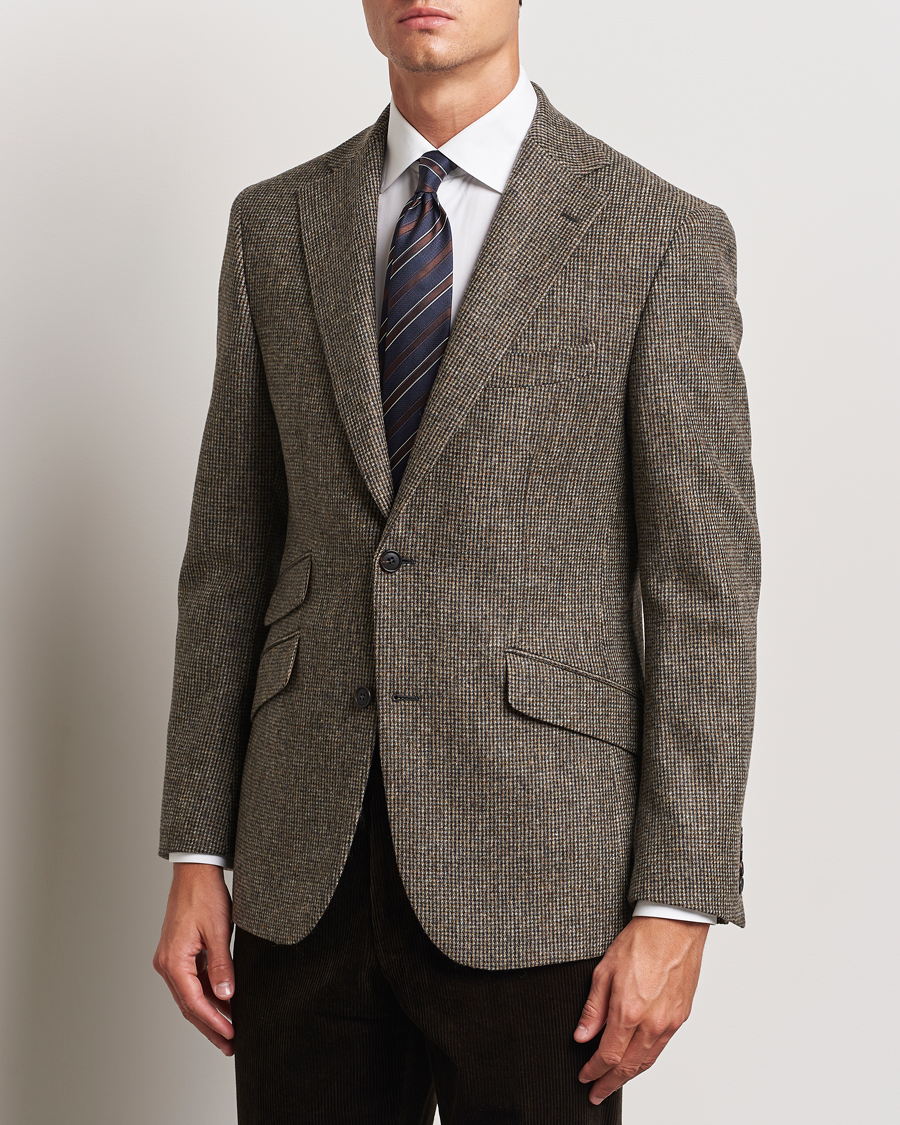 Hombres | Blazers | Walker Slater | Edward Lambswool Pepita Blazer Brown
