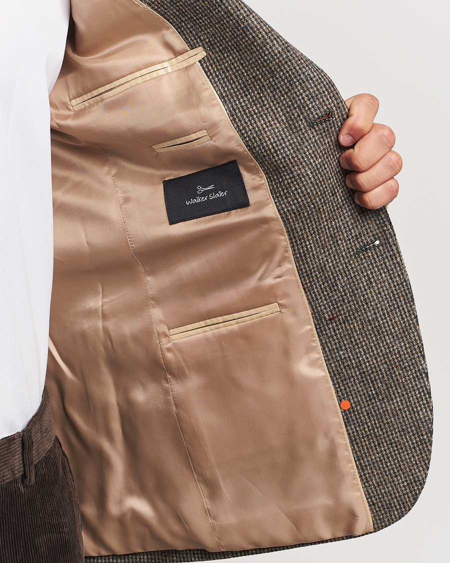 Hombres | Blazers | Walker Slater | Edward Lambswool Pepita Blazer Brown