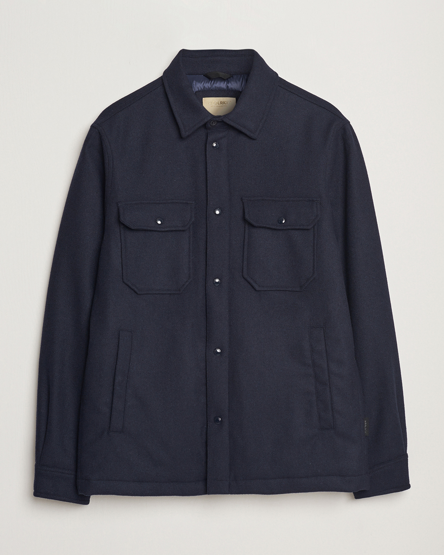 Hombres | Abrigos y chaquetas | Woolrich | Alaskan Melton Wool Overshirt Melton Blue