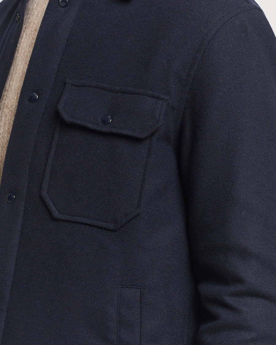 Hombres | Abrigos y chaquetas | Woolrich | Alaskan Melton Wool Overshirt Melton Blue