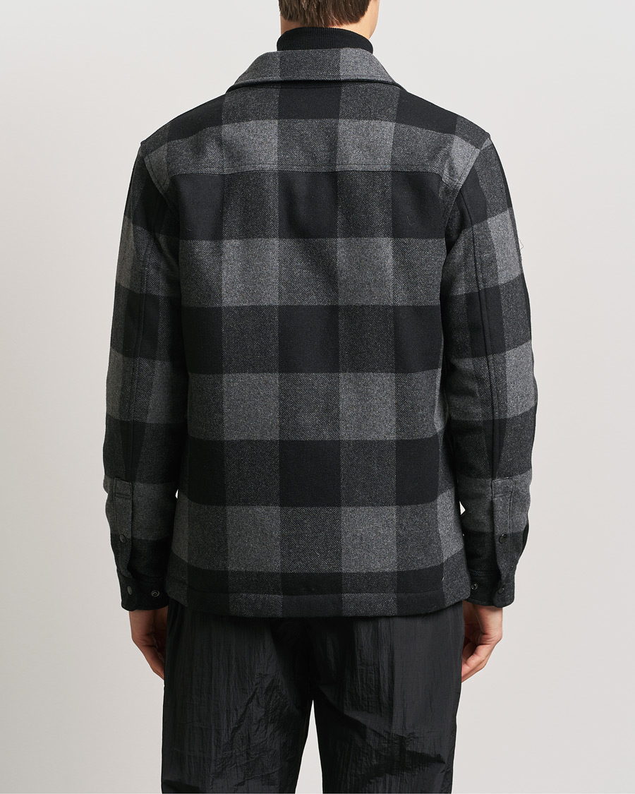Hombres | Abrigos y chaquetas | Woolrich | Alaskan Melton Wool Overshirt Charcoal Buffalo