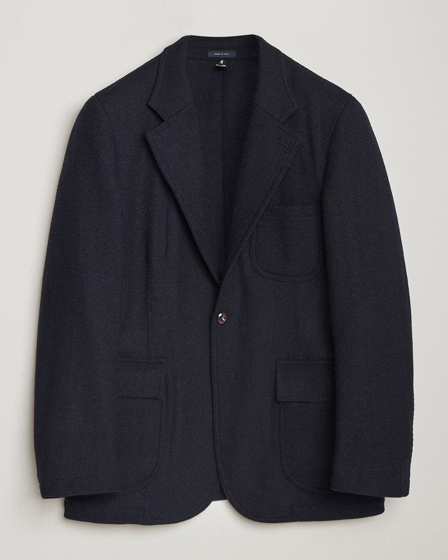 Hombres | Blazers | Drake's | MKVII Harris Tweed Blazer Navy