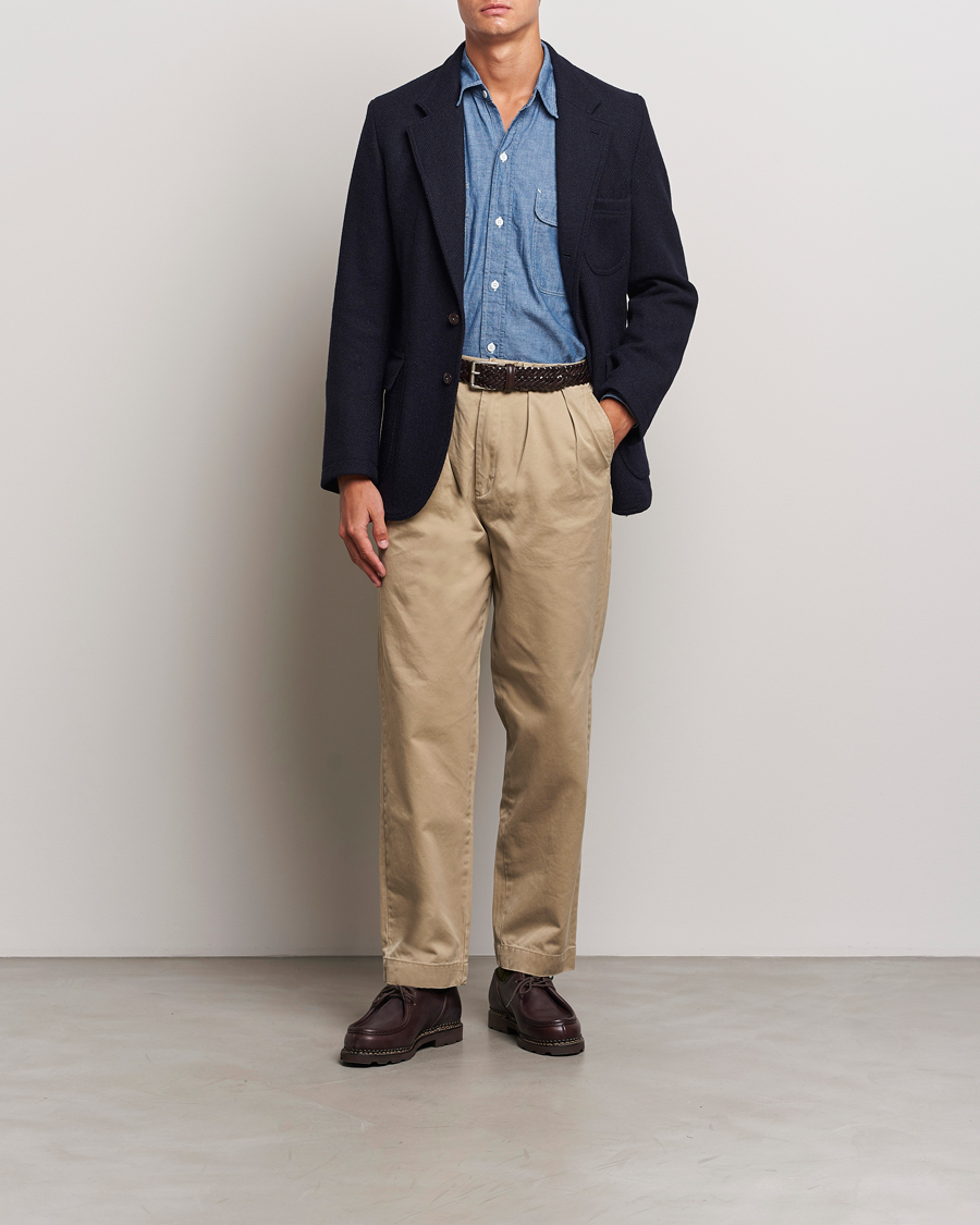 Hombres | Blazers | Drake's | MKVII Harris Tweed Blazer Navy