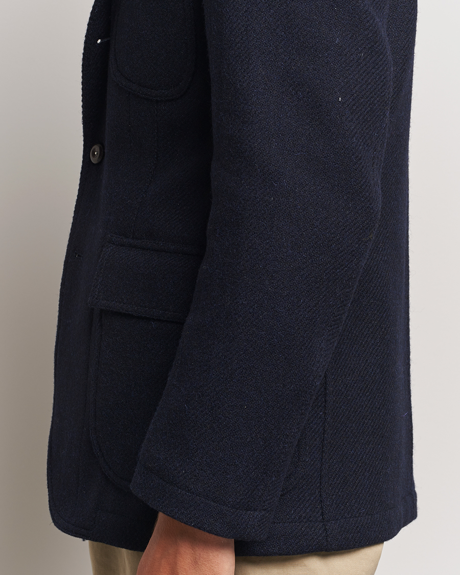 Hombres | Blazers | Drake's | MKVII Harris Tweed Blazer Navy