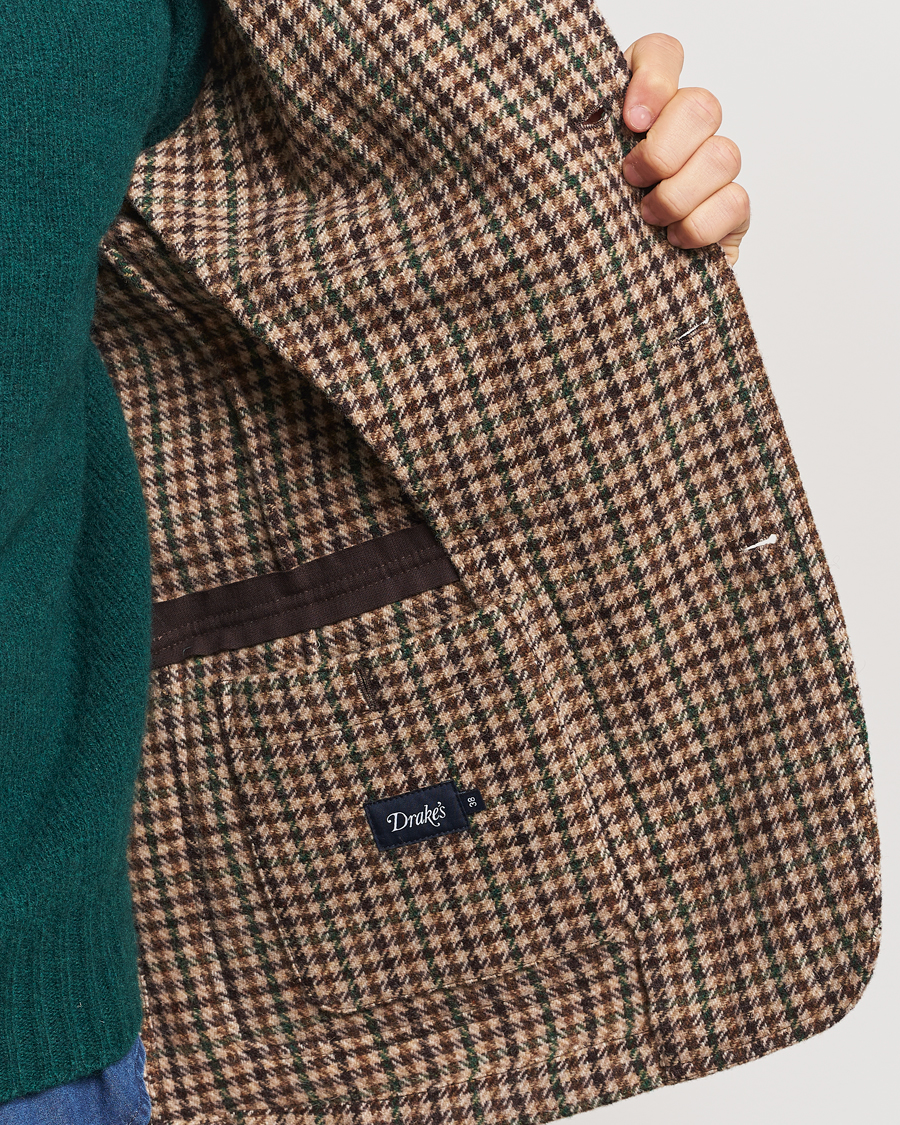 Hombres | Blazers | Drake's | MKVII Gun Check Tweed Blazer Brown