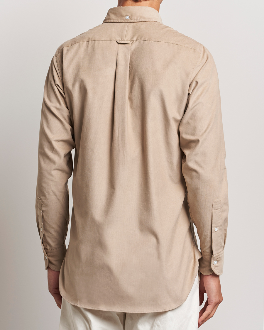 Hombres | Camisas | Drake's | Button Down Corduroy Shirt Ecru