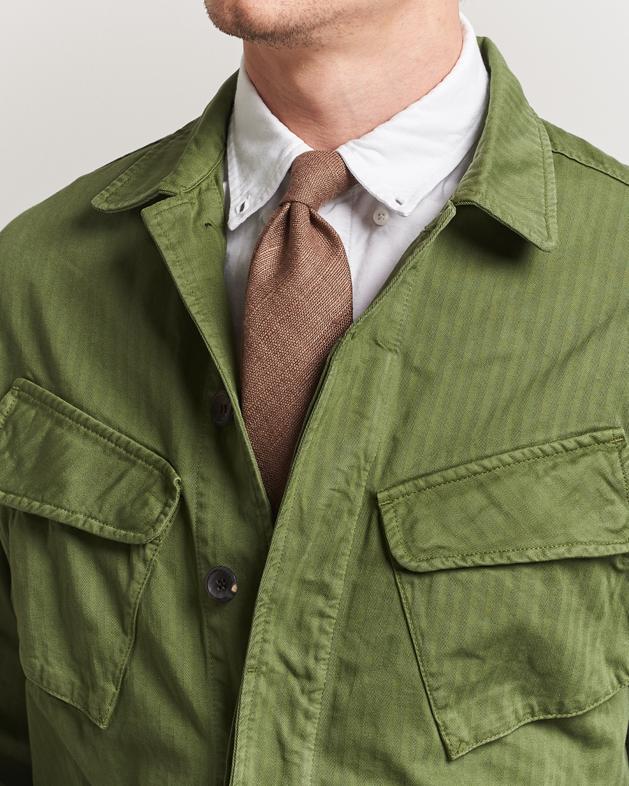 Hombres | Corbatas | Drake's | Drake'sSilk Tussah Handrolled TieCoffee