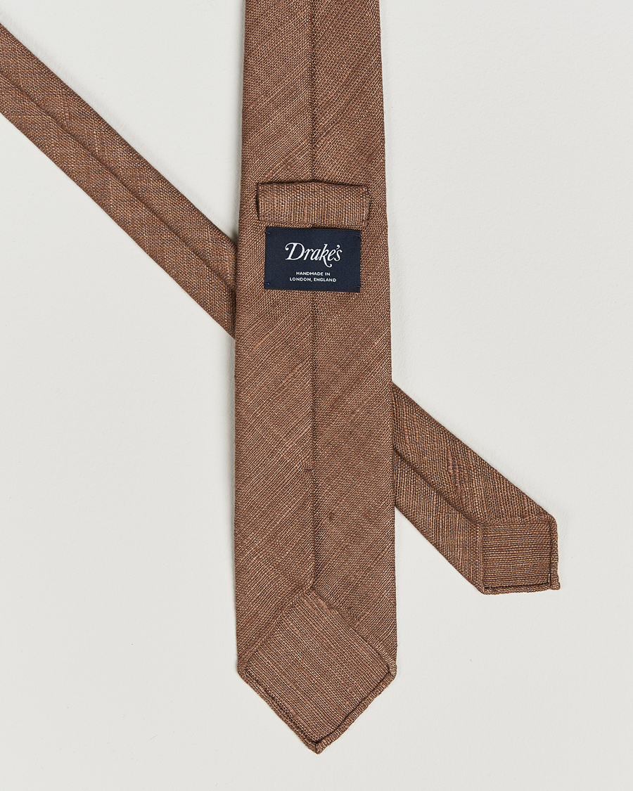 Hombres | Corbatas | Drake's | Drake'sSilk Tussah Handrolled TieCoffee