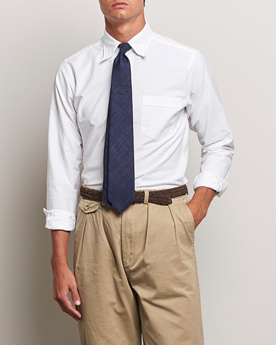 Hombres | Camisas | Drake's | Button Down Oxford Shirt White