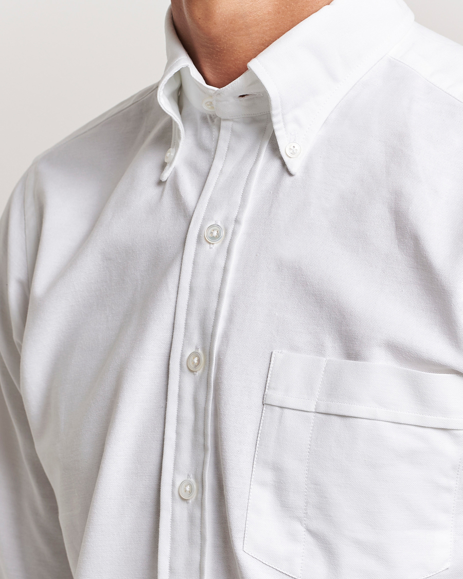 Hombres | Camisas | Drake's | Button Down Oxford Shirt White