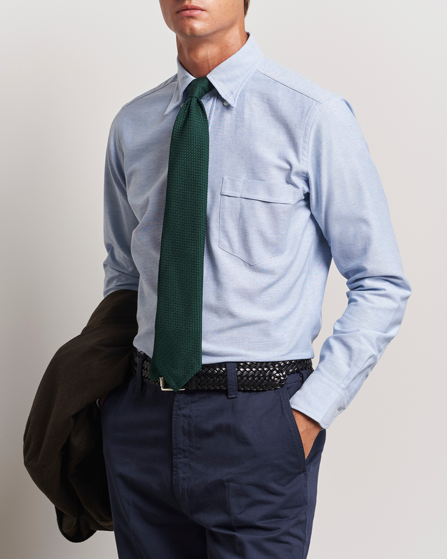 Hombres | Camisas | Drake's | Button Down Oxford Shirt Blue