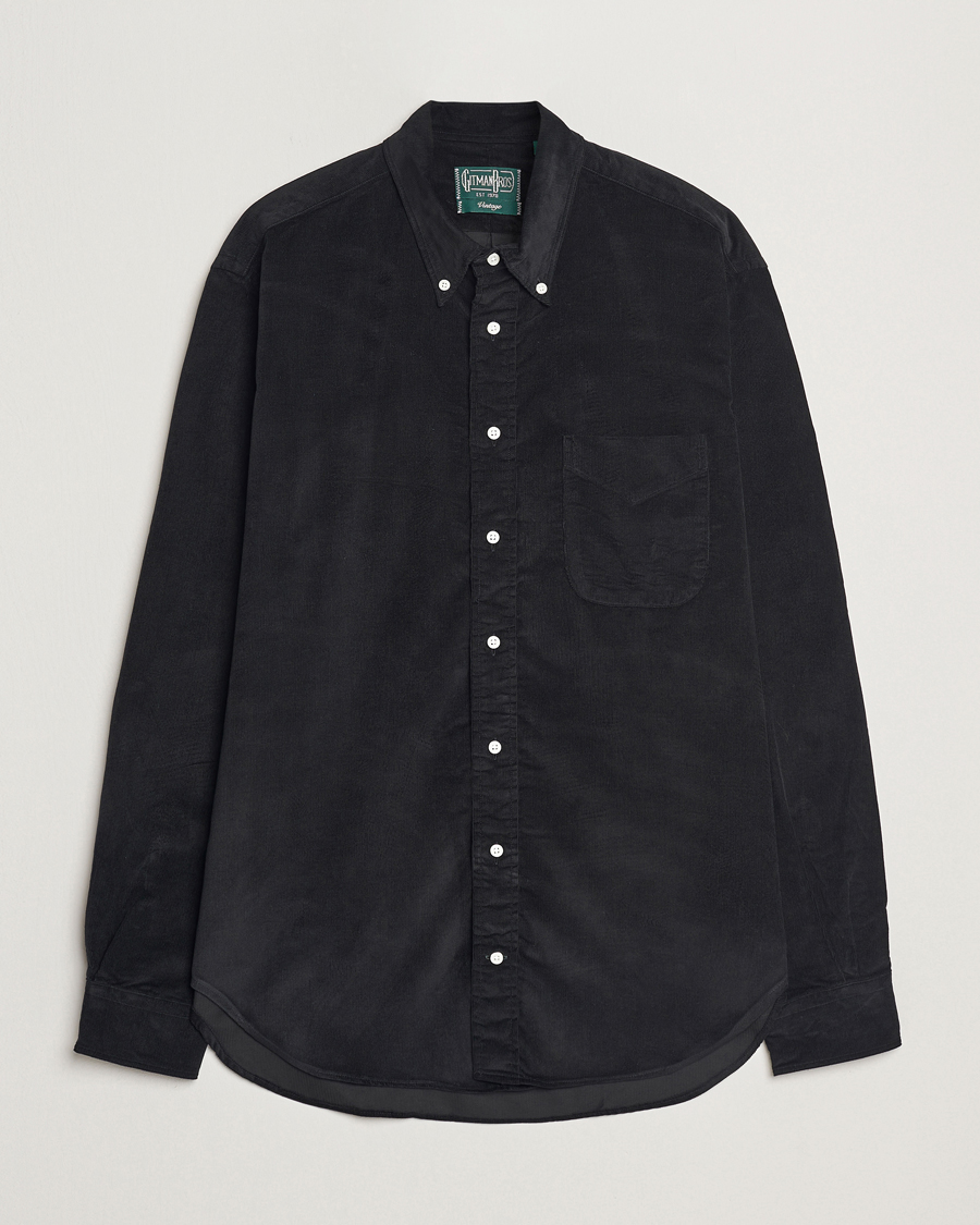 Hombres | Camisas | Gitman Vintage | Button Down Corduroy Shirt Black