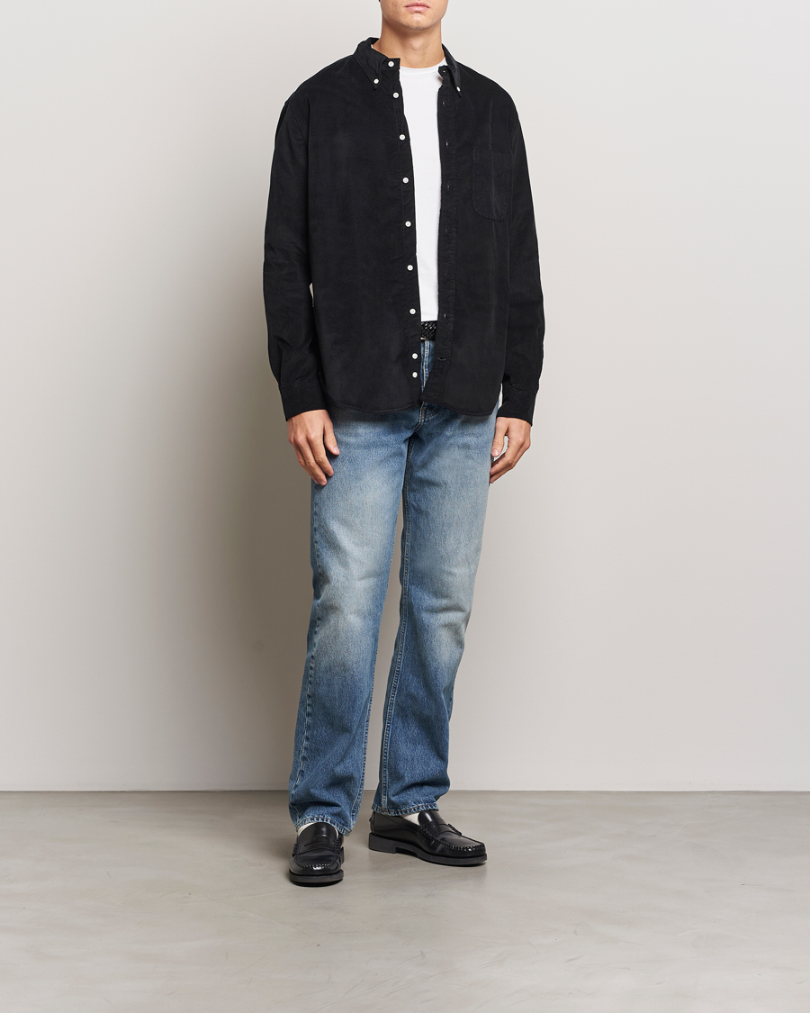 Hombres | Camisas | Gitman Vintage | Button Down Corduroy Shirt Black