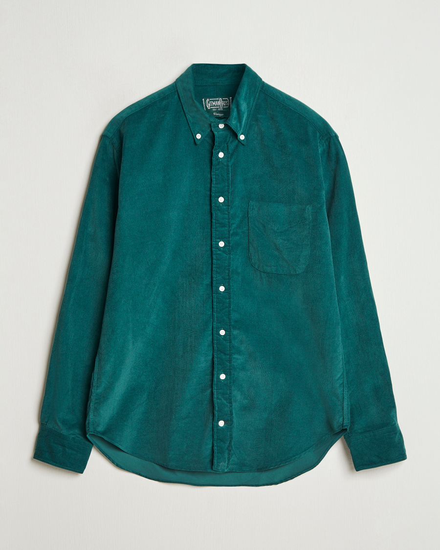 Hombres | Camisas | Gitman Vintage | Button Down Corduroy Shirt Emerald