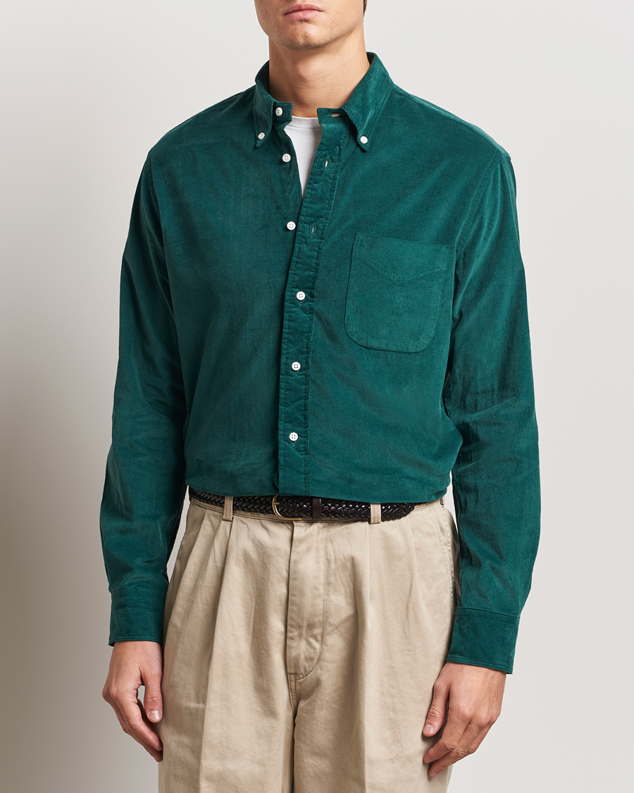 Hombres | Camisas | Gitman Vintage | Button Down Corduroy Shirt Emerald