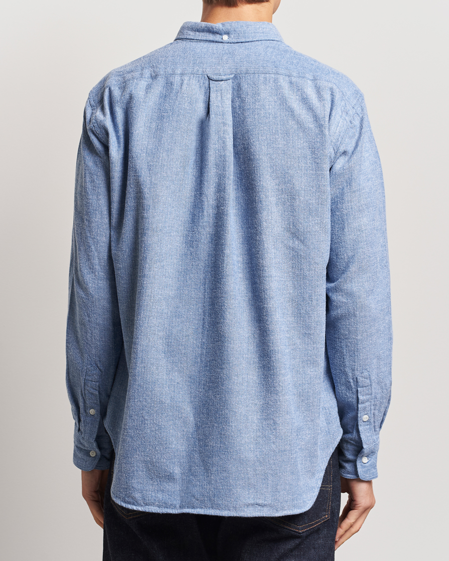 Hombres | Camisas | Gitman Vintage | Button Down Shetland Flannel Shirt Light Blue