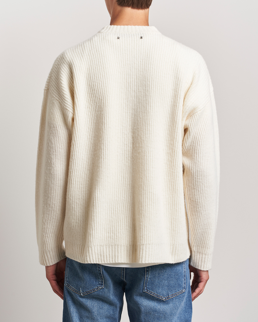 Hombres | Jerséis y prendas de punto | Golden Goose | Brushed Rib Wool Sweater Heritage White