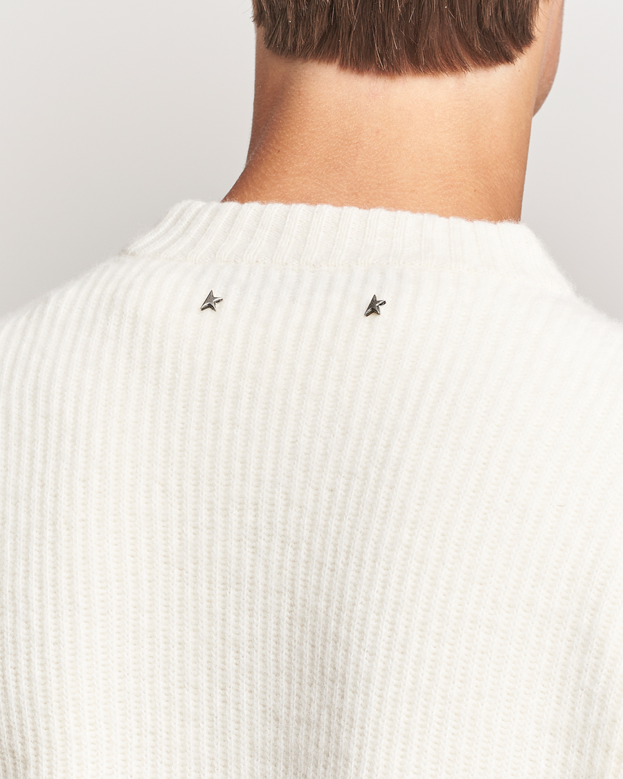Hombres | Jerséis y prendas de punto | Golden Goose | Brushed Rib Wool Sweater Heritage White