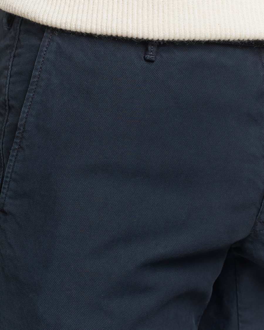 Hombres | Pantalones | Incotex | Slim Fit Garment Dyed Slacks Navy