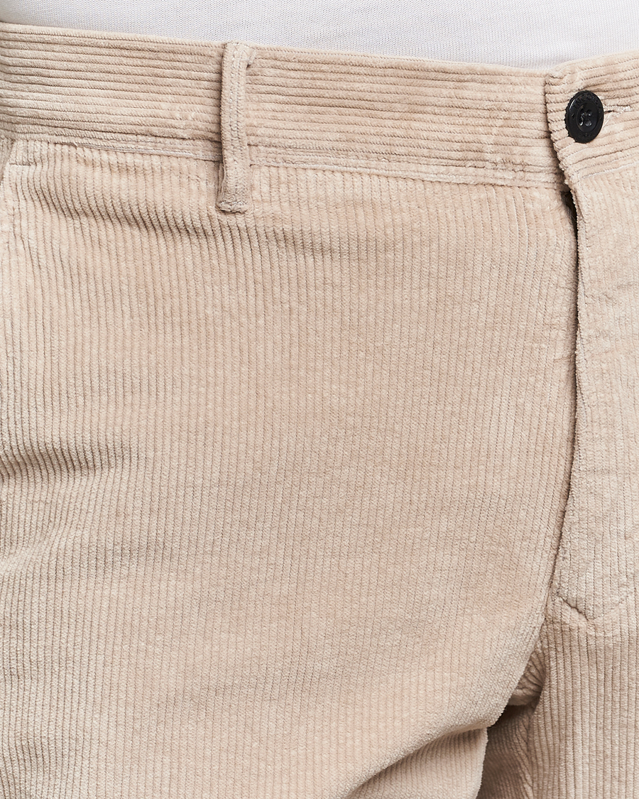 Hombres | Pantalones | Incotex | Slim Fit Leisure Cord Slacks Light Beige