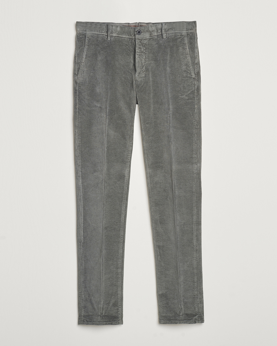 Hombres | Pantalones | Incotex | Slim Fit Leisure Cord Slacks Grey