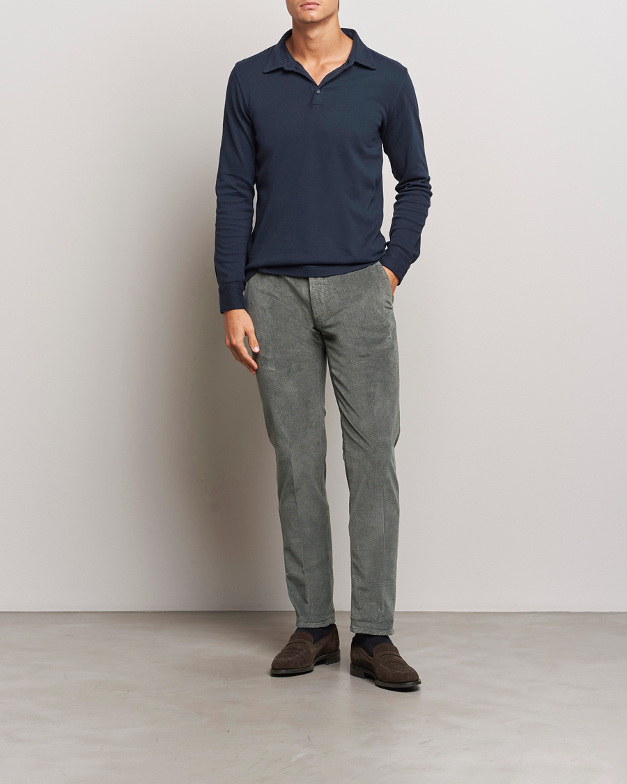 Hombres | Pantalones | Incotex | Slim Fit Leisure Cord Slacks Grey