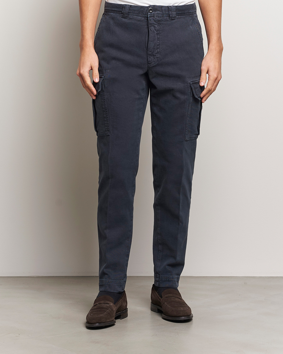 Hombres | Pantalones | Incotex | Slim Fit Cargo Pants Navy