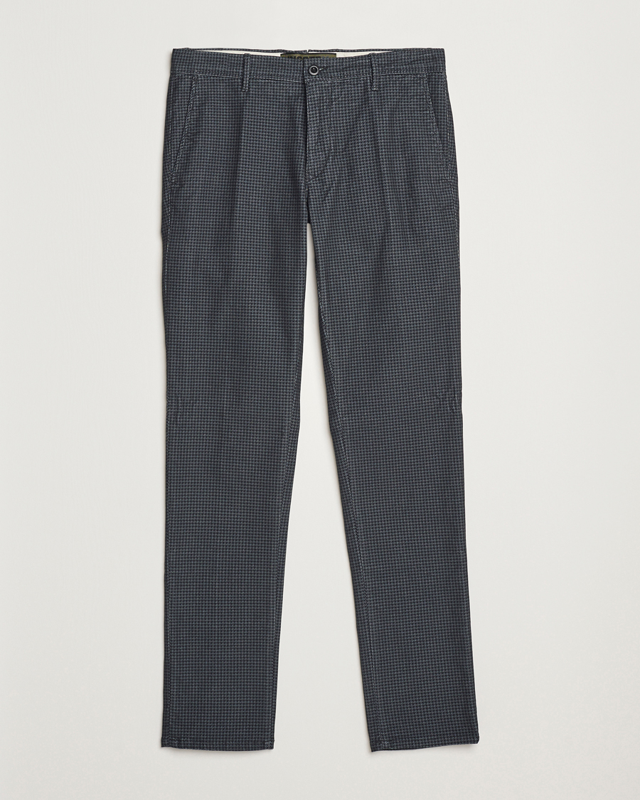 Hombres | Pantalones | Incotex | Slim Fit Houndstooth Cotton Pants Dark Grey