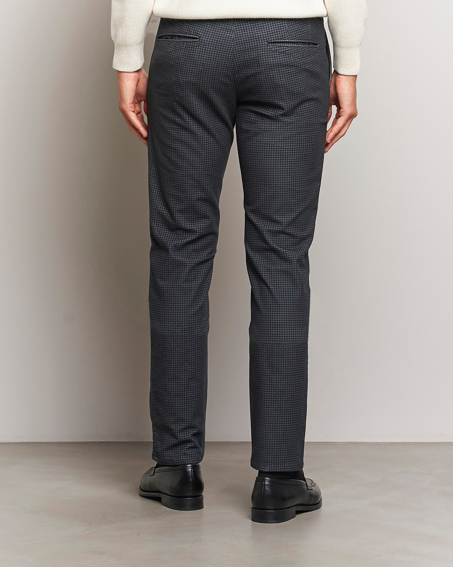Hombres | Pantalones | Incotex | Slim Fit Houndstooth Cotton Pants Dark Grey