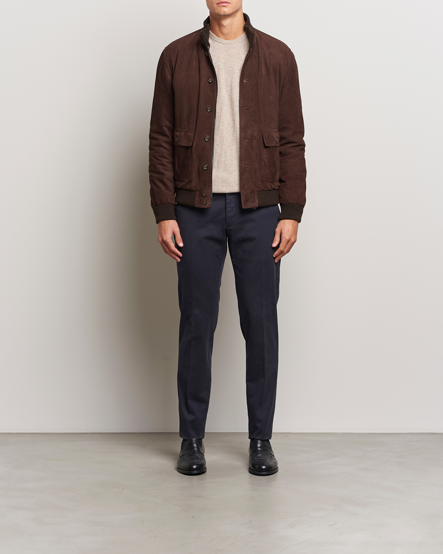 Hombres | Pantalones | Incotex | Slim Fit Cotton Stretch Chinos Navy