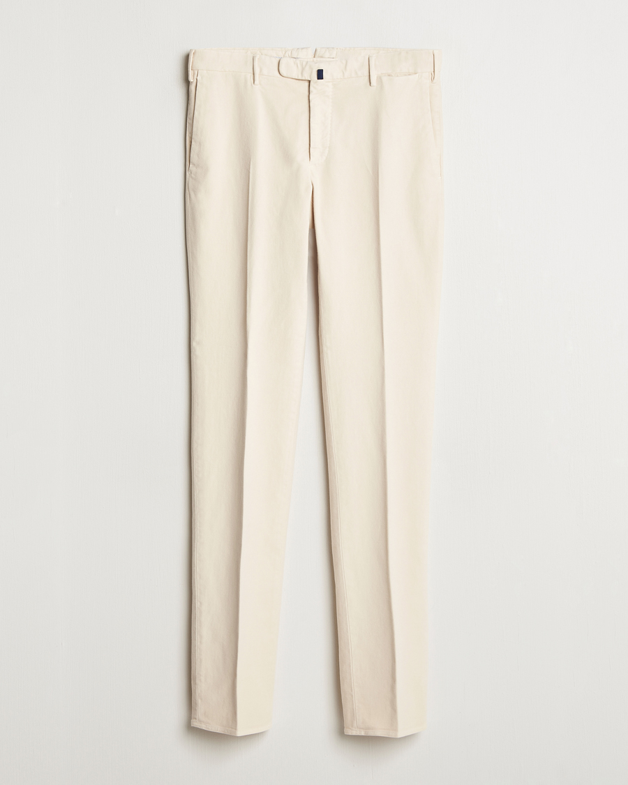 Hombres | Pantalones | Incotex | Slim Fit Luxury Moleskine Trousers Off White