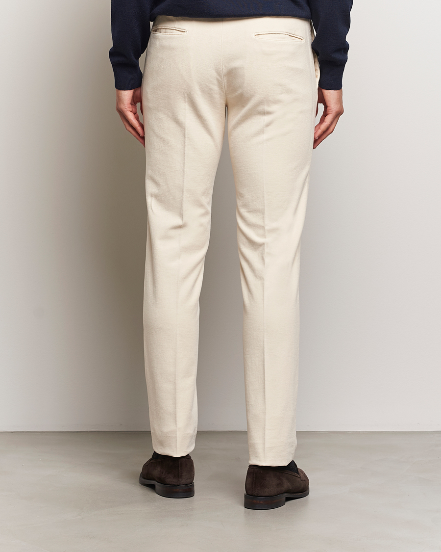 Hombres | Pantalones | Incotex | Slim Fit Luxury Moleskine Trousers Off White